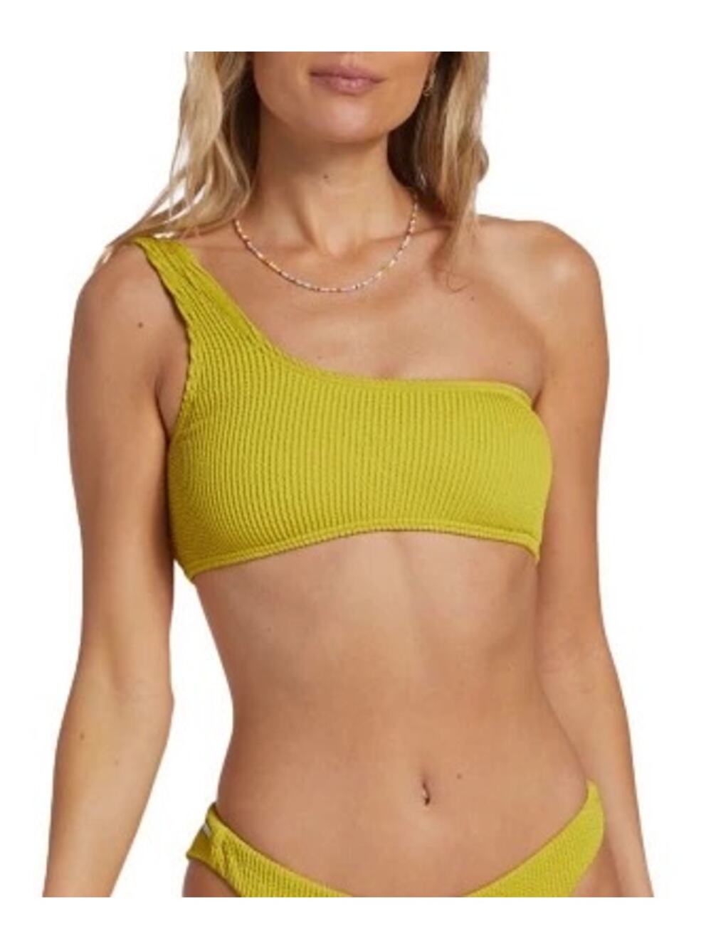 NWT Billabong Summer High Lilly One Shoulder Swim Bikini Top Women Size L/12